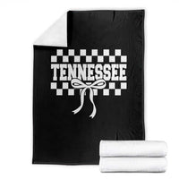 Tennessee Fan Throw Blanket TN State Sport Coquette Bow Checkered Design Game Day
