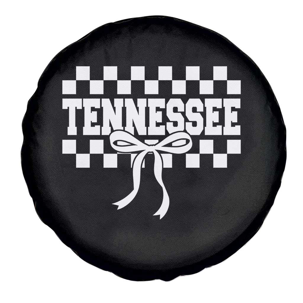 Tennessee Fan Spare Tire Cover TN State Sport Coquette Bow Checkered Design Game Day