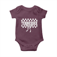 Tennessee Fan Baby Onesie TN State Sport Coquette Bow Checkered Design Game Day