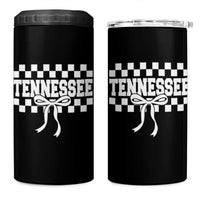 Tennessee Fan 4 in 1 Can Cooler Tumbler TN State Sport Coquette Bow Checkered Design Game Day