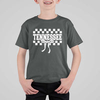Tennessee Fan T Shirt For Kid TN State Sport Coquette Bow Checkered Design Game Day