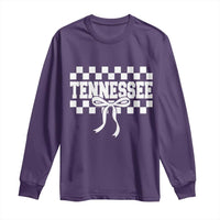 Tennessee Fan Long Sleeve Shirt TN State Sport Coquette Bow Checkered Design Game Day
