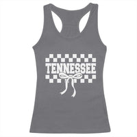 Tennessee Fan Racerback Tank Top TN State Sport Coquette Bow Checkered Design Game Day