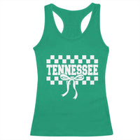 Tennessee Fan Racerback Tank Top TN State Sport Coquette Bow Checkered Design Game Day