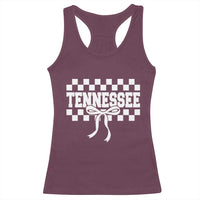 Tennessee Fan Racerback Tank Top TN State Sport Coquette Bow Checkered Design Game Day