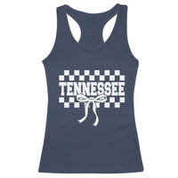 Tennessee Fan Racerback Tank Top TN State Sport Coquette Bow Checkered Design Game Day