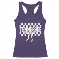 Tennessee Fan Racerback Tank Top TN State Sport Coquette Bow Checkered Design Game Day