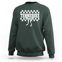 Tennessee Fan Sweatshirt TN State Sport Coquette Bow Checkered Design Game Day