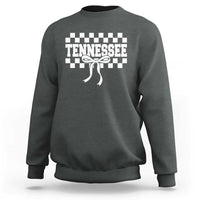 Tennessee Fan Sweatshirt TN State Sport Coquette Bow Checkered Design Game Day
