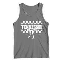 Tennessee Fan Tank Top TN State Sport Coquette Bow Checkered Design Game Day