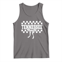 Tennessee Fan Tank Top TN State Sport Coquette Bow Checkered Design Game Day