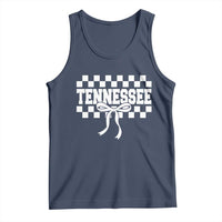 Tennessee Fan Tank Top TN State Sport Coquette Bow Checkered Design Game Day