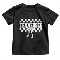 Tennessee Fan Toddler T Shirt TN State Sport Coquette Bow Checkered Design Game Day