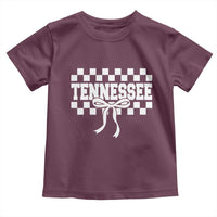 Tennessee Fan Toddler T Shirt TN State Sport Coquette Bow Checkered Design Game Day