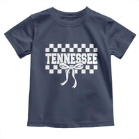 Tennessee Fan Toddler T Shirt TN State Sport Coquette Bow Checkered Design Game Day