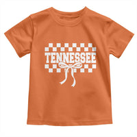 Tennessee Fan Toddler T Shirt TN State Sport Coquette Bow Checkered Design Game Day