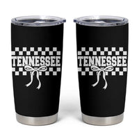 Tennessee Fan Tumbler Cup TN State Sport Coquette Bow Checkered Design Game Day