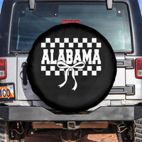 Alabama Fan Spare Tire Cover AL State Sport Coquette Bow Checkered Design Game Day