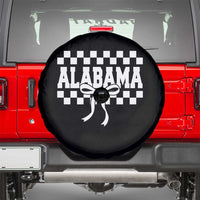 Alabama Fan Spare Tire Cover AL State Sport Coquette Bow Checkered Design Game Day
