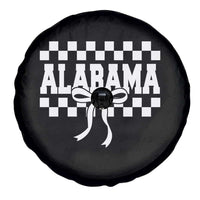 Alabama Fan Spare Tire Cover AL State Sport Coquette Bow Checkered Design Game Day