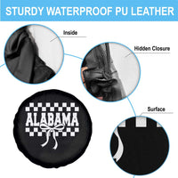 Alabama Fan Spare Tire Cover AL State Sport Coquette Bow Checkered Design Game Day