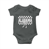 Alabama Fan Baby Onesie AL State Sport Coquette Bow Checkered Design Game Day