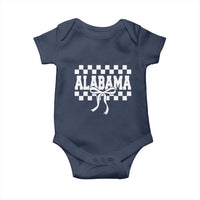 Alabama Fan Baby Onesie AL State Sport Coquette Bow Checkered Design Game Day