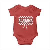 Alabama Fan Baby Onesie AL State Sport Coquette Bow Checkered Design Game Day