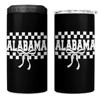 Alabama Fan 4 in 1 Can Cooler Tumbler AL State Sport Coquette Bow Checkered Design Game Day