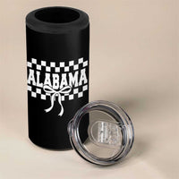 Alabama Fan 4 in 1 Can Cooler Tumbler AL State Sport Coquette Bow Checkered Design Game Day