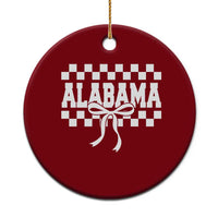Alabama Fan Ceramic Ornament AL State Sport Coquette Bow Checkered Design Game Day