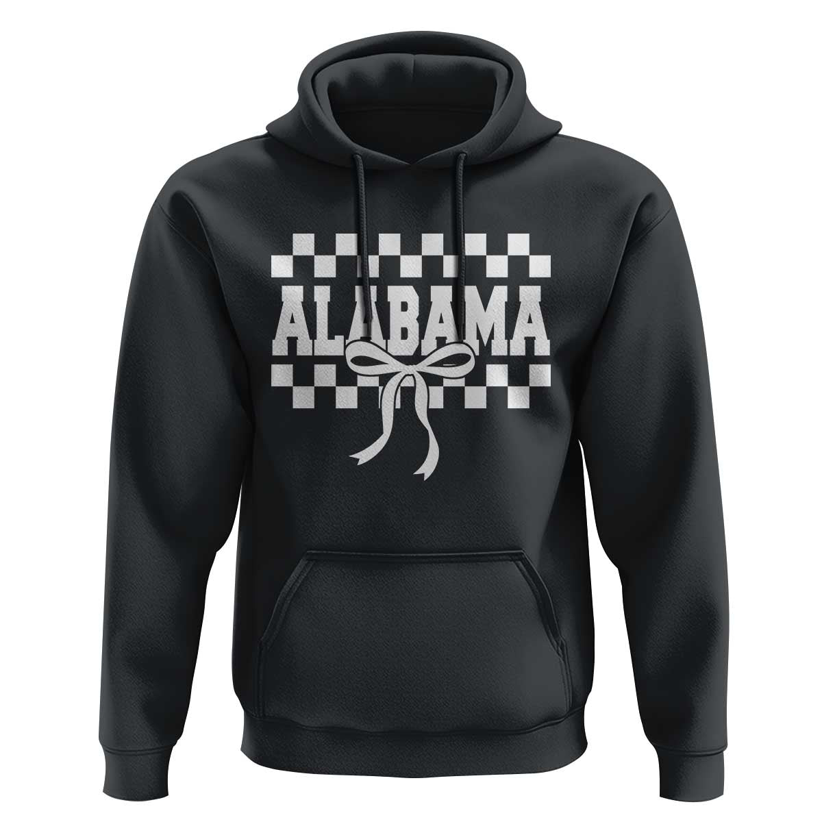Alabama Fan Hoodie AL State Sport Coquette Bow Checkered Design Game Day
