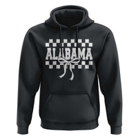 Alabama Fan Hoodie AL State Sport Coquette Bow Checkered Design Game Day