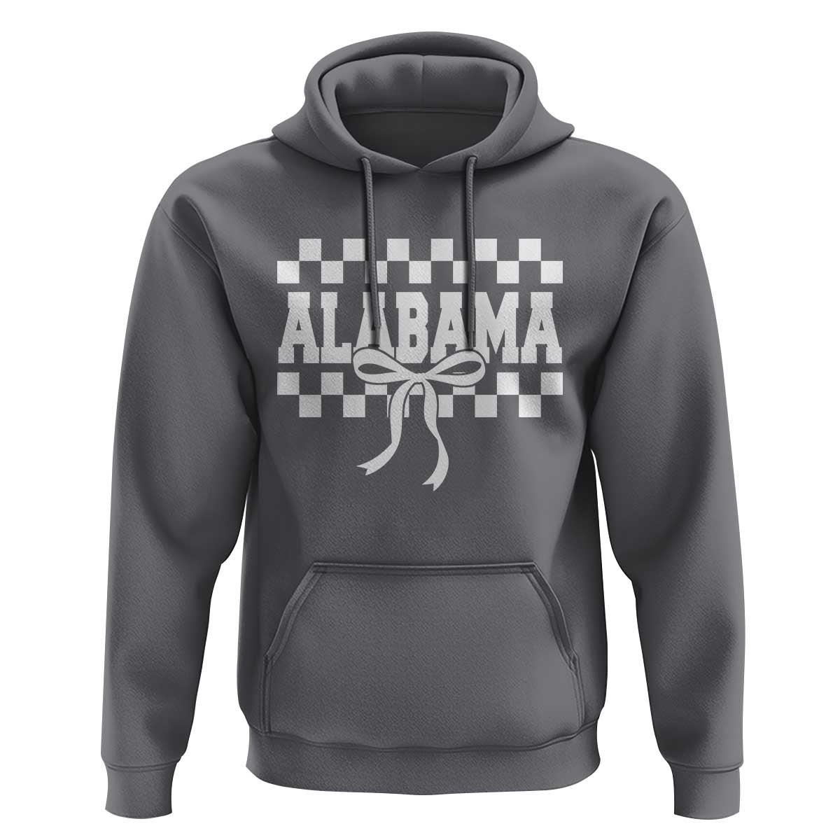 Alabama Fan Hoodie AL State Sport Coquette Bow Checkered Design Game Day