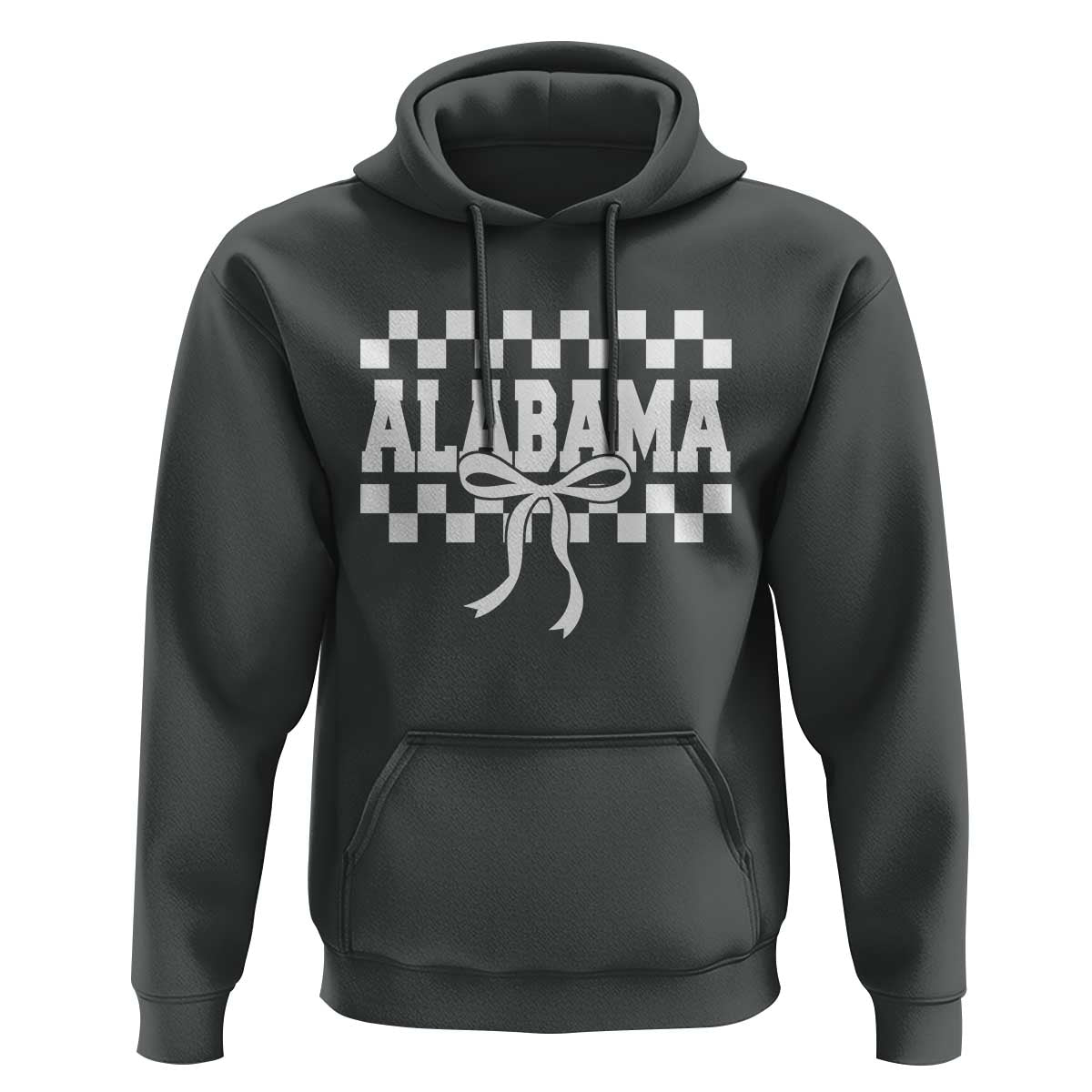 Alabama Fan Hoodie AL State Sport Coquette Bow Checkered Design Game Day