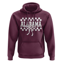 Alabama Fan Hoodie AL State Sport Coquette Bow Checkered Design Game Day