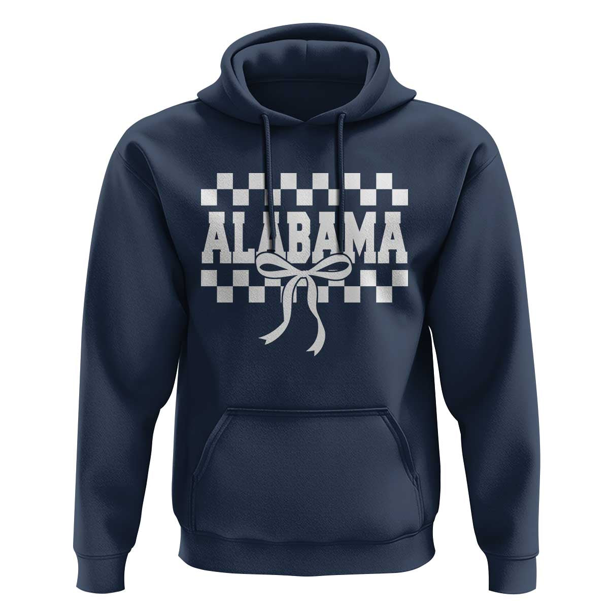 Alabama Fan Hoodie AL State Sport Coquette Bow Checkered Design Game Day