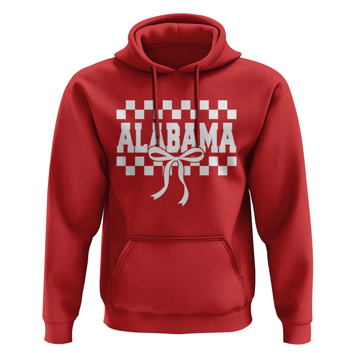 Alabama Fan Hoodie AL State Sport Coquette Bow Checkered Design Game Day
