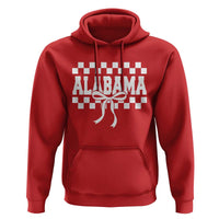 Alabama Fan Hoodie AL State Sport Coquette Bow Checkered Design Game Day