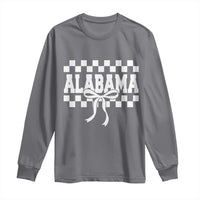 Alabama Fan Long Sleeve Shirt AL State Sport Coquette Bow Checkered Design Game Day