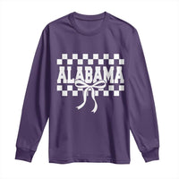 Alabama Fan Long Sleeve Shirt AL State Sport Coquette Bow Checkered Design Game Day