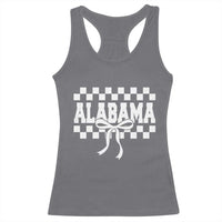 Alabama Fan Racerback Tank Top AL State Sport Coquette Bow Checkered Design Game Day