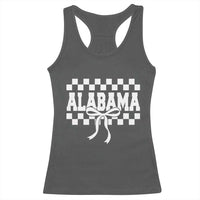 Alabama Fan Racerback Tank Top AL State Sport Coquette Bow Checkered Design Game Day