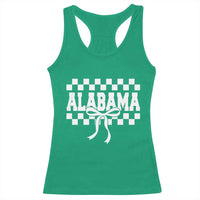 Alabama Fan Racerback Tank Top AL State Sport Coquette Bow Checkered Design Game Day