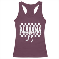 Alabama Fan Racerback Tank Top AL State Sport Coquette Bow Checkered Design Game Day