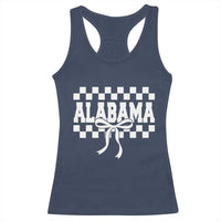 Alabama Fan Racerback Tank Top AL State Sport Coquette Bow Checkered Design Game Day
