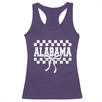 Alabama Fan Racerback Tank Top AL State Sport Coquette Bow Checkered Design Game Day