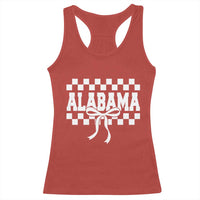 Alabama Fan Racerback Tank Top AL State Sport Coquette Bow Checkered Design Game Day