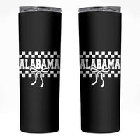 Alabama Fan Skinny Tumbler AL State Sport Coquette Bow Checkered Design Game Day