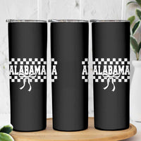 Alabama Fan Skinny Tumbler AL State Sport Coquette Bow Checkered Design Game Day